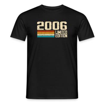 Né en 2006 - Vintage 2006 Anniversaire Rétro - T-shirt homme - noir - Devant - AI Model Male 178 light (178cm)