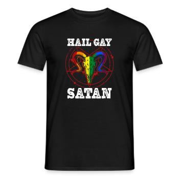 Hail Gay Satan Goth Gay Pride Baphomet Lgbt Pride - T-shirt homme - noir - Devant - AI Model Male 178 light (178cm)