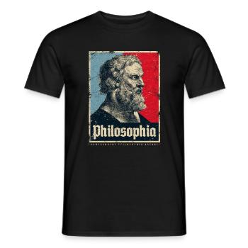 PLATO PHILOSOPHIA PHILOSOPHY PHILOSOPHY GIFT - Men's T-Shirt - black - Front - AI Model Male 178 light (178cm)