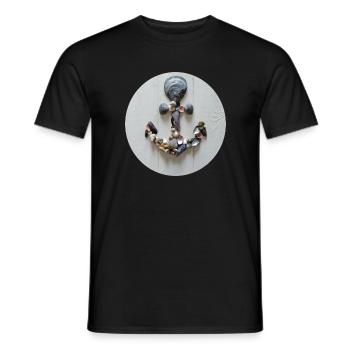 Ein Anker aus Muscheln - Männer T-Shirt - Schwarz - Vorne - AI Model Male 178 light (178cm)