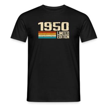 Born in 1950 - Vintage 1950 Retro Birthday - Men's T-Shirt - black - Front - AI Model Male 178 light (178cm)