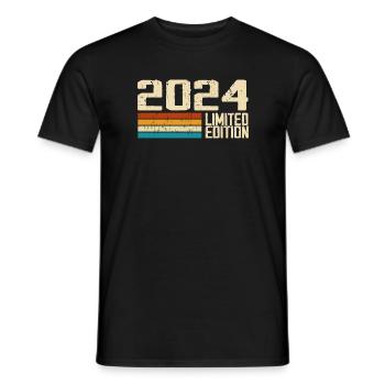 Born in 2024 - Vintage 2024 Retro Anniversary - Men's T-Shirt - black - Front - AI Model Male 178 light (178cm)