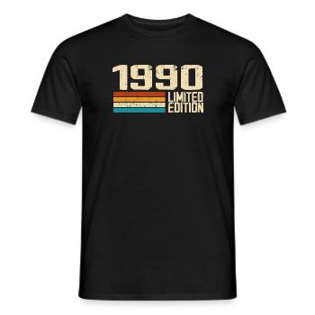 Jahrgang 1990 - Vintage 1990 Retro Jubiläum - Männer T-Shirt - Schwarz - Vorne - AI Model Male 178 light (178cm)