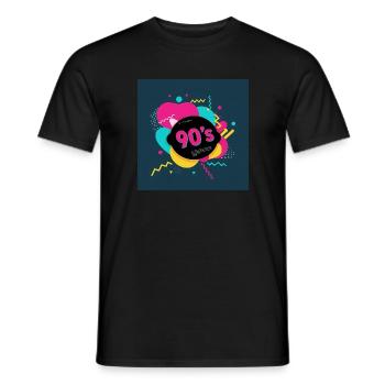 90er-Jahre-Vibes - Männer T-Shirt - Schwarz - Vorne - AI Model Male 178 light (178cm)