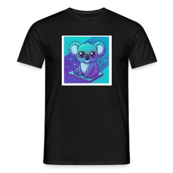 funny koala with glasses - 90s vibes - Men's T-Shirt - black - Front - AI Model Male 178 light (178cm)
