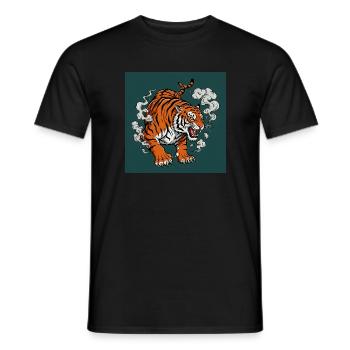 Tiger - Comic Vibes - Men's T-Shirt - black - Front - AI Model Male 178 light (178cm)