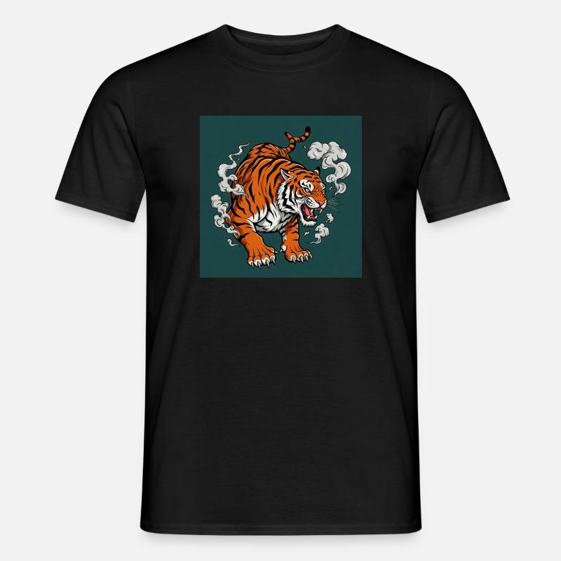 Gefährlicher Tiger - Comic Vibes - Männer T-Shirt - Schwarz