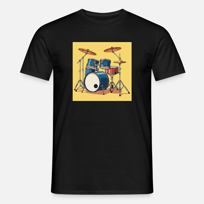 Das Schlagzeug: Rhythmus im Blut - Männer T-Shirt - Schwarz