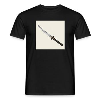 Samurai Sword: A Masterpiece of Blacksmithing - Men's T-Shirt - black - Front - AI Model Male 178 light (178cm)