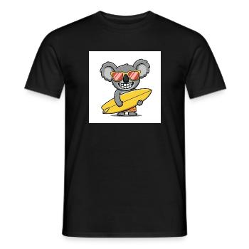 Surfing koala with sunglasses - Men's T-Shirt - black - Front - AI Model Male 178 light (178cm)
