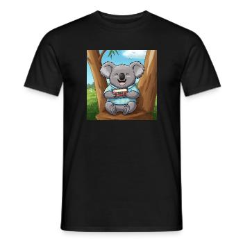 The Musical Koala - Men's T-Shirt - black - Front - AI Model Male 178 light (178cm)