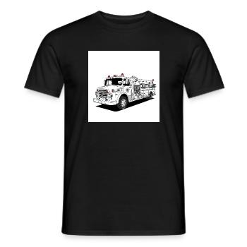 Fire truck: Heroes on wheels in action - Men's T-Shirt - black - Front - AI Model Male 178 light (178cm)