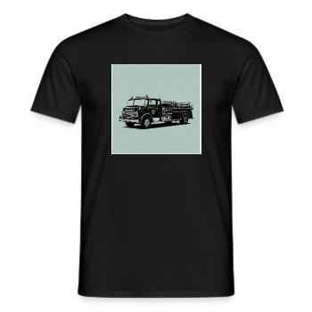 Fire truck: Fast, strong and in action - Men's T-Shirt - black - Front - AI Model Male 178 light (178cm)