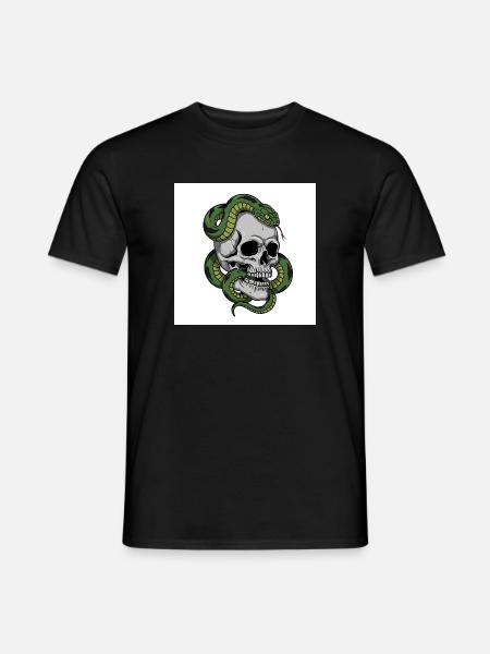 Skull & Snake – Symbol of Death - Men's T-Shirt - black