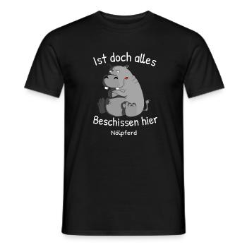 nilpferd nölpferdIst Doch Alles Beschissen Hier Nö - Männer T-Shirt - Schwarz - Vorne - AI Model Male 178 light (178cm)
