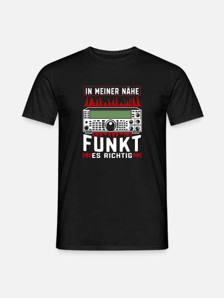 Funkamateur es Funkt richtig Geschenk - Männer T-Shirt - Schwarz