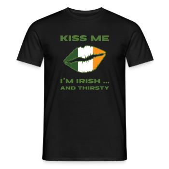Kiss me I'm Irish and thirsty. - Men's T-Shirt - black - Front - AI Model Male 178 light (178cm)