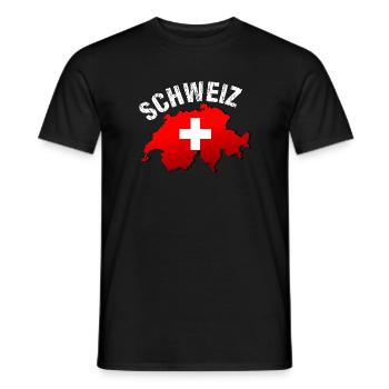 Suisse - T-shirt homme - noir - Devant - AI Model Male 178 light (178cm)