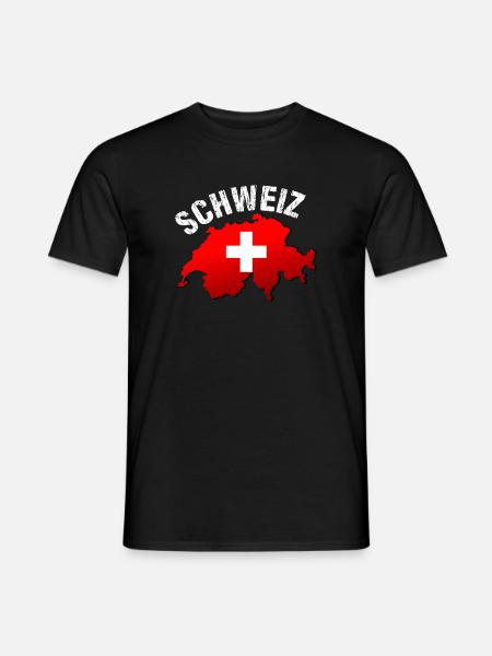 Schweiz - Männer T-Shirt - Schwarz