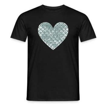 Fischherz-Design für Fisch-Fans - Männer T-Shirt - Schwarz - Vorne - AI Model Male 178 light (178cm)