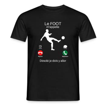 Le foot m'appelle - T-shirt homme - noir - Devant - AI Model Male 178 light (178cm)