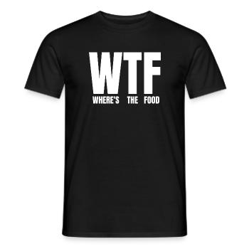 WTF Wo ist das Essen? - Männer T-Shirt - Schwarz - Vorne - AI Model Male 178 light (178cm)