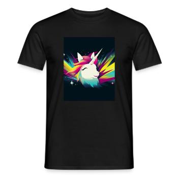 Einhorn Regenbogen Fantasy Design Cartoon 2 - Männer T-Shirt - Schwarz - Vorne - AI Model Male 178 light (178cm)
