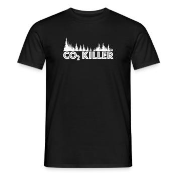 CO2 Killer | Wald, Baum, Nachhaltig, Klimaschutz - Männer T-Shirt - Schwarz - Vorne - AI Model Male 178 light (178cm)