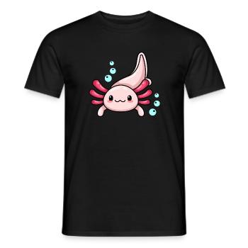 Leuzistisches Axolotl-Design für Axolotl-Liebhaber - Männer T-Shirt - Schwarz - Vorne - AI Model Male 178 light (178cm)