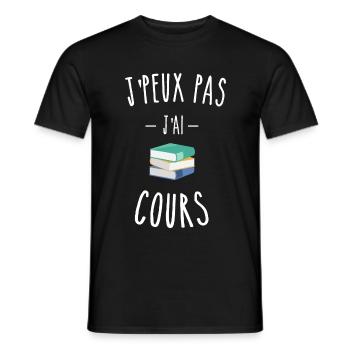 je peux pas j'ai cours - école - lycée - T-shirt homme - noir - Devant - AI Model Male 178 light (178cm)