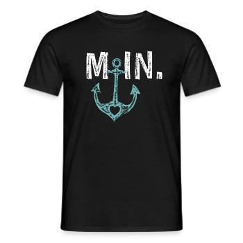 Moin Anker Seefahrt Design Geschenkidee - Männer T-Shirt - Schwarz - Vorne - AI Model Male 178 light (178cm)