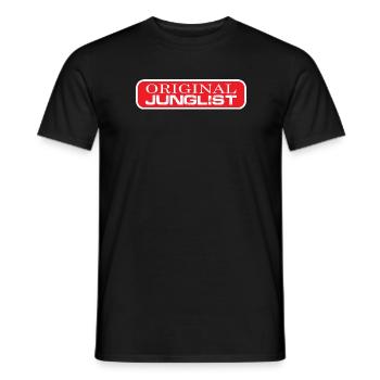 Original Junglist Drum and Bass DnB 90s Red Remix - Men's T-Shirt - black - Front - AI Model Male 178 light (178cm)