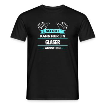 Glaser Design für stolze Handwerker - Männer T-Shirt - Schwarz - Vorne - AI Model Male 178 light (178cm)