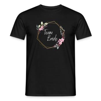 Team Bride Blumen Hochzeit Geschenk - Männer T-Shirt - Schwarz - Vorne - AI Model Male 178 light (178cm)