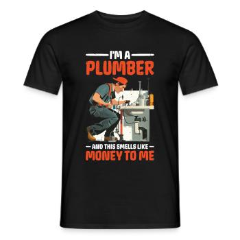 Je suis plombier et ça sent l’argent pour moi 2 - T-shirt homme - noir - Devant - AI Model Male 178 light (178cm)