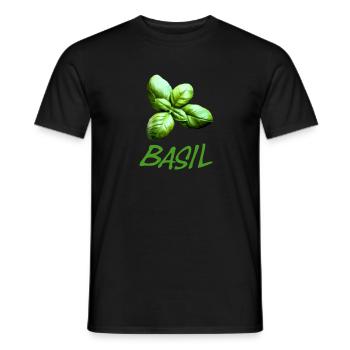 Basil with lettering - Men's T-Shirt - black - Front - AI Model Male 178 light (178cm)