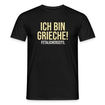 Griece Fetalicherseits - Flachwitz - Men's T-Shirt - black - Front - AI Model Male 178 light (178cm)