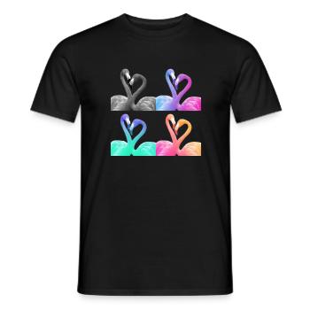 Flamingo Flamingos Color - Men's T-Shirt - black - Front - AI Model Male 178 light (178cm)
