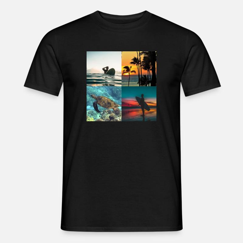 Hawaii surfen Surfer Wasser Sommer Beach Geschenk - Männer T-Shirt - Schwarz