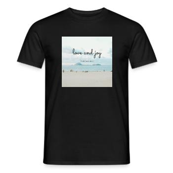 Love and joy - Männer T-Shirt - Schwarz - Vorne - AI Model Male 178 light (178cm)