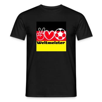 Weltmeister | WM | Fussball Shirt | Deutschland - Männer T-Shirt - Schwarz - Vorne - AI Model Male 178 light (178cm)