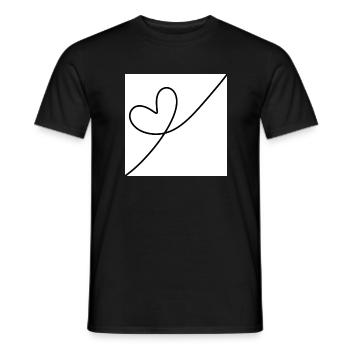 Herz Schwarz auf Weiss - Männer T-Shirt - Schwarz - Vorne - AI Model Male 178 light (178cm)