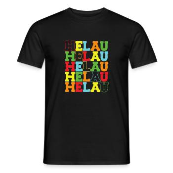 Helau Regenbogen bunter Schriftzug zum Karneval - Männer T-Shirt - Schwarz - Vorne - AI Model Male 178 light (178cm)