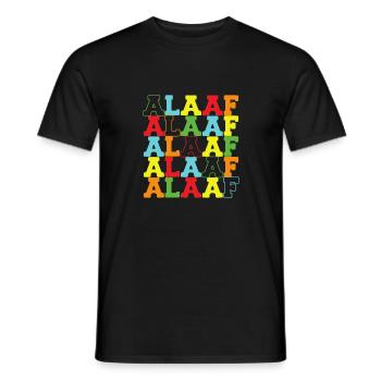 Alaaf Regenbogen bunter Schriftzug zum Karneval - Männer T-Shirt - Schwarz - Vorne - AI Model Male 178 light (178cm)