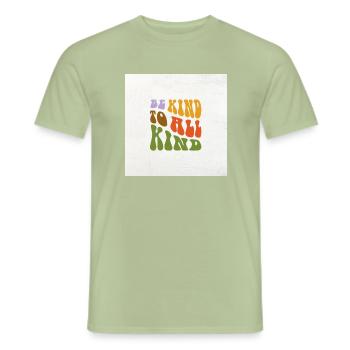 Retro Letter - Männer T-Shirt - Sage - Vorne - AI Model Male 178 light (178cm)