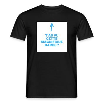 T as vu cette Magnifque Barbe - T-shirt homme - noir - Devant - AI Model Male 178 light (178cm)
