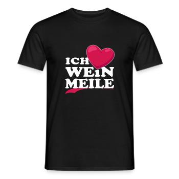 rotes Herz mit Ich liebe Weinmeile - Männer T-Shirt - Schwarz - Vorne - AI Model Male 178 light (178cm)