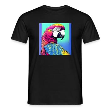 Neon Macaw - Men's T-Shirt - black - Front - AI Model Male 178 light (178cm)