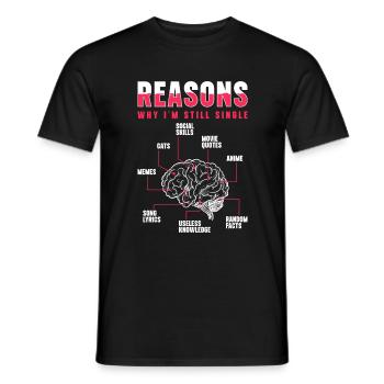 Alone Relationship Bachelorette Single - Men's T-Shirt - black - Front - AI Model Male 178 light (178cm)