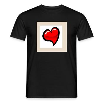 Herz sticker - Männer T-Shirt - Schwarz - Vorne - AI Model Male 178 light (178cm)